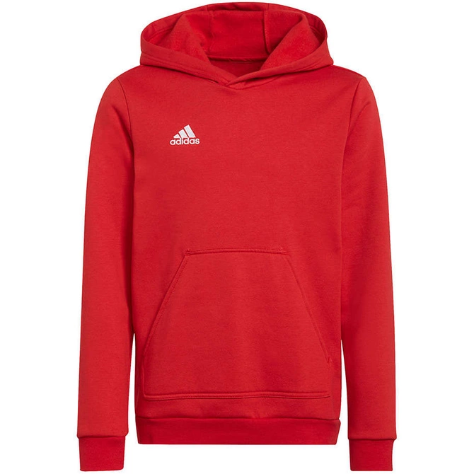 Dziecięca Bluza Bawełniana z Kapturem Adidas Entrada 22 Hoody Czerwona (H57566)