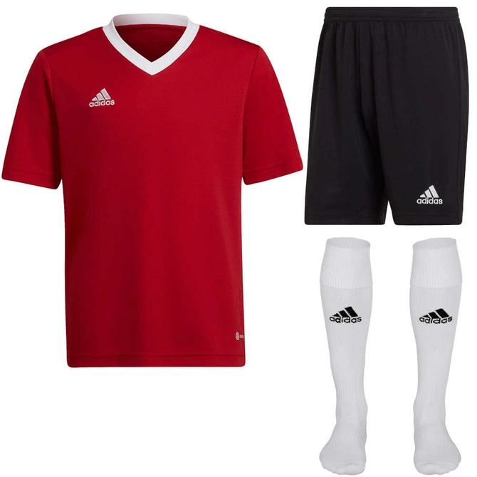 Dziecięcy Komplet Piłkarski Adidas Entrada 22 Czerwony (H57496)
