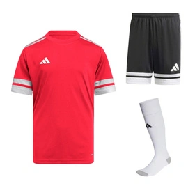 Dziecięcy Komplet Piłkarski Adidas Squadra 25 Czerwony (JJ0051 + JJ2417) 