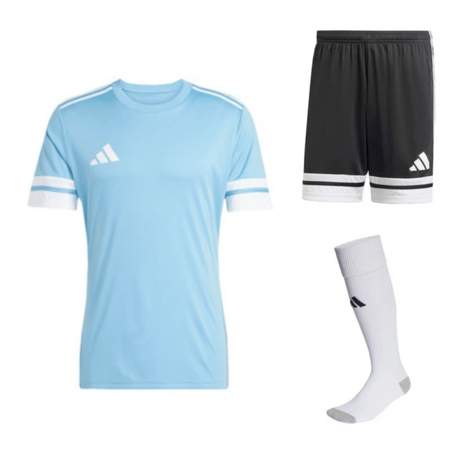 Komplet Strój Piłkarski Adidas SQUADRA 25 Błękitny (JG5828 + JH3402)