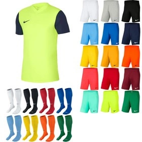 Komplet Strój Piłkarski Nike Tiempo Premier II (DH8035-702), żółto-czarny