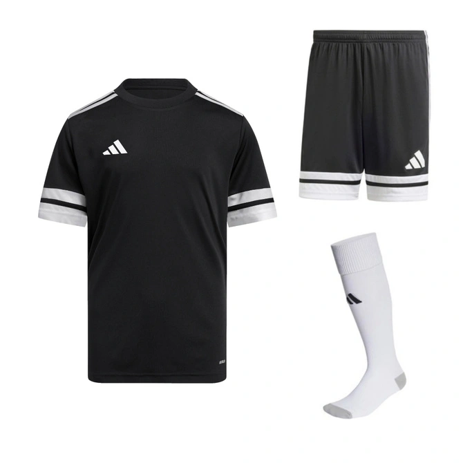 Dziecięcy Komplet Piłkarski Adidas Squadra 25 Czarny (JJ0052 + JJ2417)