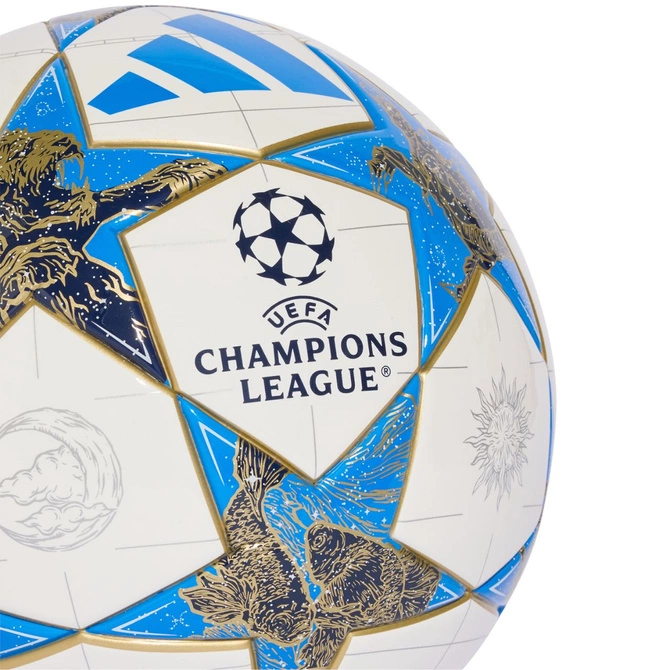 Piłka nożna adidas UCL J290 25/26 League Stage biało-niebiesko-złota JP1542