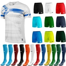 Komplet Strój Piłkarski Zina La Liga Junior Biało-Niebieski