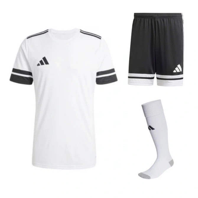 Komplet Strój Piłkarski Adidas SQUADRA 25 Biały (JG5834 + JH3402)