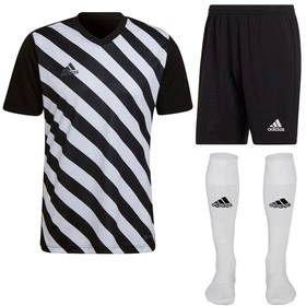 Męski Komplet Piłkarski Adidas Entrada 22 GFX Czarno-Biały (HF0126)