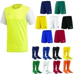 Dziecięcy Komplet - Strój Piłkarski Adidas Estro 19 żółto-biały (DP3235)