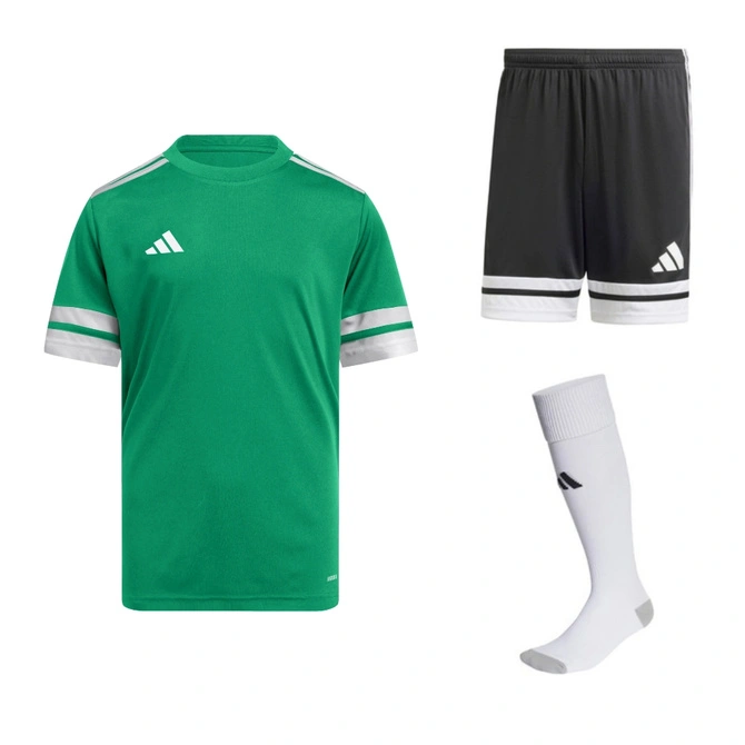 Dziecięcy Komplet Piłkarski Adidas Squadra 25 Zielony (JN7486 + JJ2417)