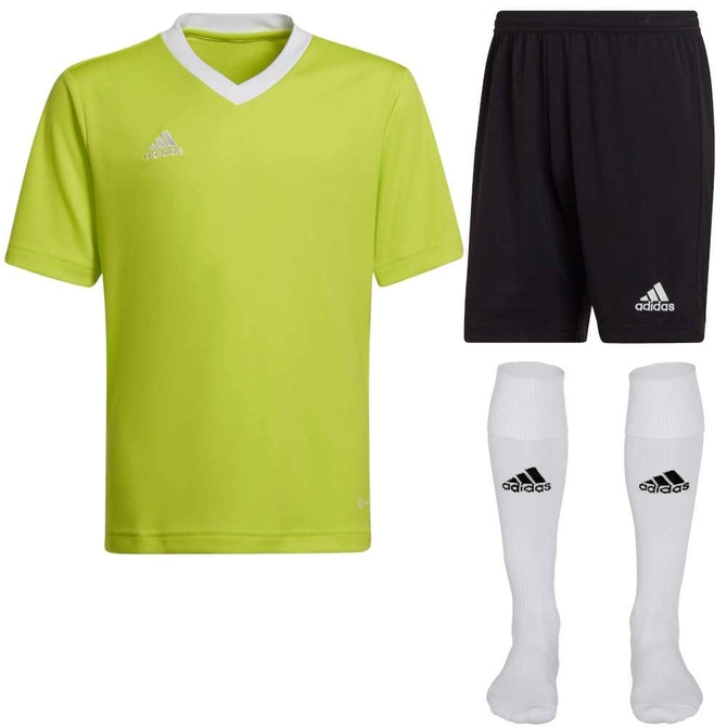 Dziecięcy Komplet Piłkarski Adidas Entrada 22 Limonkowy (HC5079)