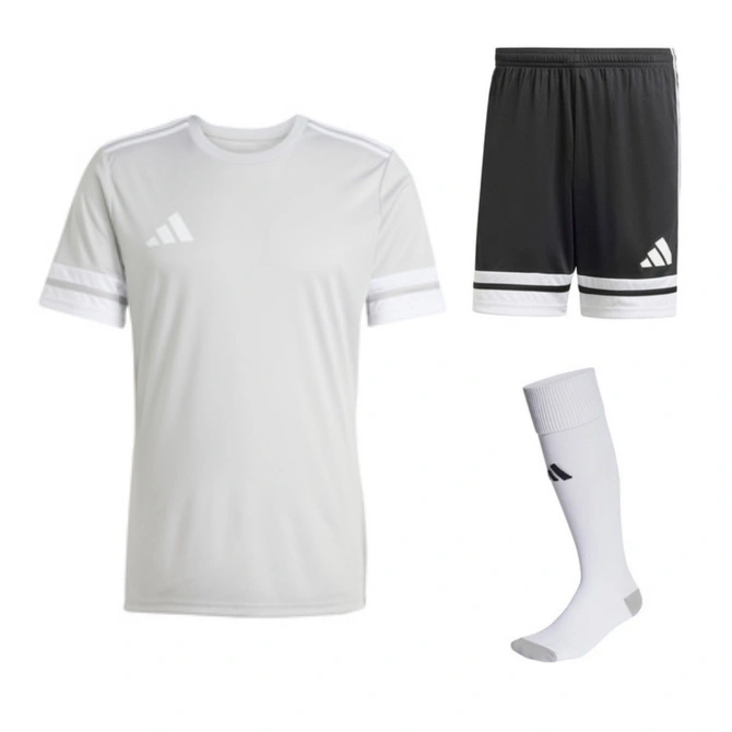 Komplet Strój Piłkarski Adidas SQUADRA 25 Szary (JG5837 + JH3402)