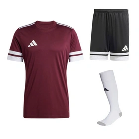 Komplet Strój Piłkarski Adidas SQUADRA 25 Bordowy (JC8675 + JH3402)