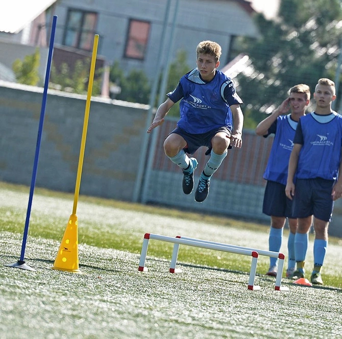 Pachołek wysoki z dziurami 38 cm Niebieski (100056)