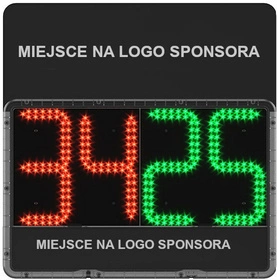 Elektroniczna tablica zmiany zawodników- dwustronna z podwójną przestrzenią na logo sponsora + walizka (100590)